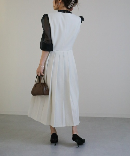 sakishimatokyo（サキシマトーキョー）の「ワイドプリーツジャンスカ（ジャンパースカート・レディース・ブラック/ブラウン/ベージュ/アイボリー・FREE）」の19枚目の写真