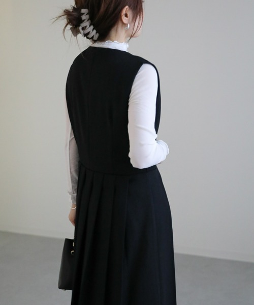 sakishimatokyo（サキシマトーキョー）の「ワイドプリーツジャンスカ（ジャンパースカート・レディース・ブラック/ブラウン/ベージュ/アイボリー・FREE）」の16枚目の写真