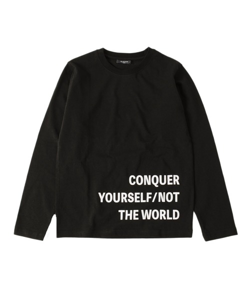 GLAZOS（グラソス）の「天竺・裾ロゴプリント長袖Ｔシャツ（Tシャツ/カットソー・キッズ・ブラック/ベージュ/サックスブルー・130cm/140cm/150cm/160cm/170cm）」の2枚目の写真