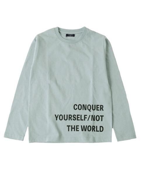 GLAZOS（グラソス）の「天竺・裾ロゴプリント長袖Ｔシャツ（Tシャツ/カットソー・キッズ・ブラック/ベージュ/サックスブルー・130cm/140cm/150cm/160cm/170cm）」の11枚目の写真