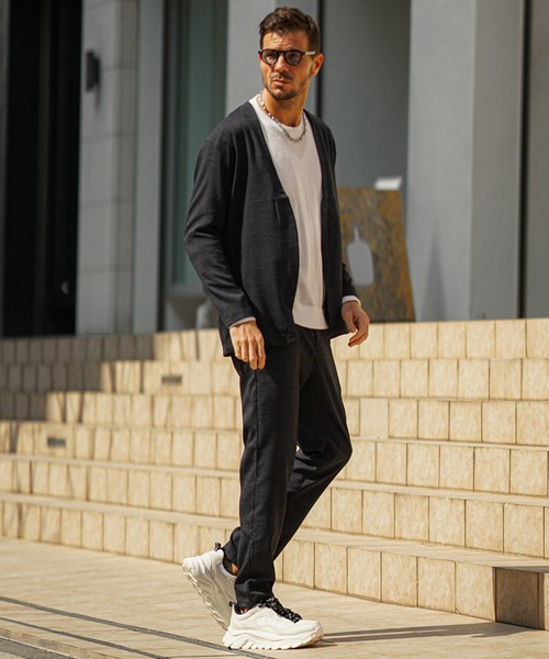 セール】【SOMEDIFF】リネンライクブッチャーカーディガンセットアップ