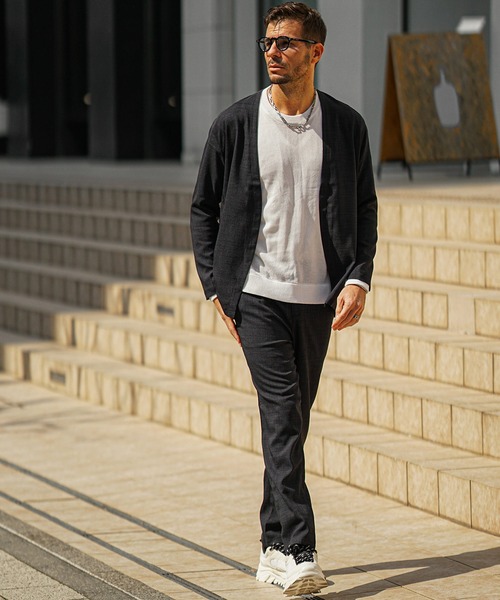 SOMEDIFF（サムディフ）の「【SOMEDIFF】リネンライクブッチャーカーディガンセットアップ メンズ（セットアップ・メンズ・ベージュ系1/ブラック系1/ネイビー系1・M/L/XL）」の10枚目の写真