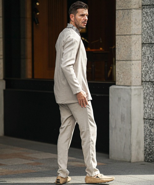 SOMEDIFF(サムディフ)の「【SOMEDIFF】リネンライクブッチャーカーディガンセットアップ メンズ(セットアップ・メンズ・ベージュ系1/ブラック系1/ネイビー系1・M/L/XL)」の22枚目の写真