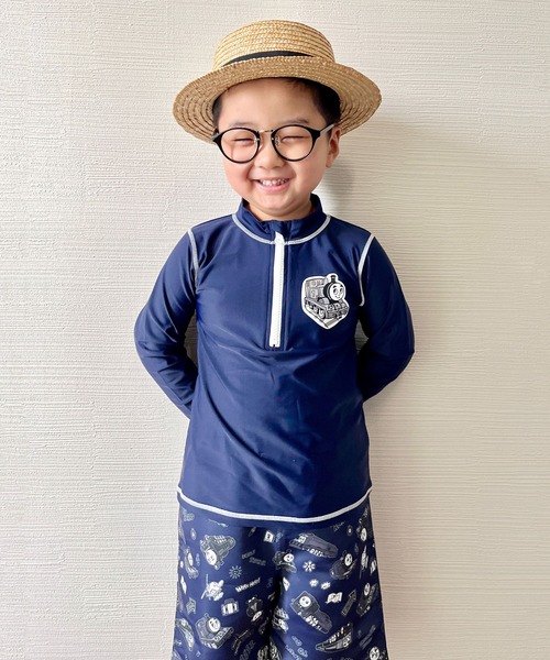 CIAOPANIC TYPY（チャオパニックティピー）の「【KIDS】【きかんしゃトーマス】コラボハーフジップラッシュガード（ラッシュガード・キッズ・ネイビー・80/110/100/90）」の3枚目の写真