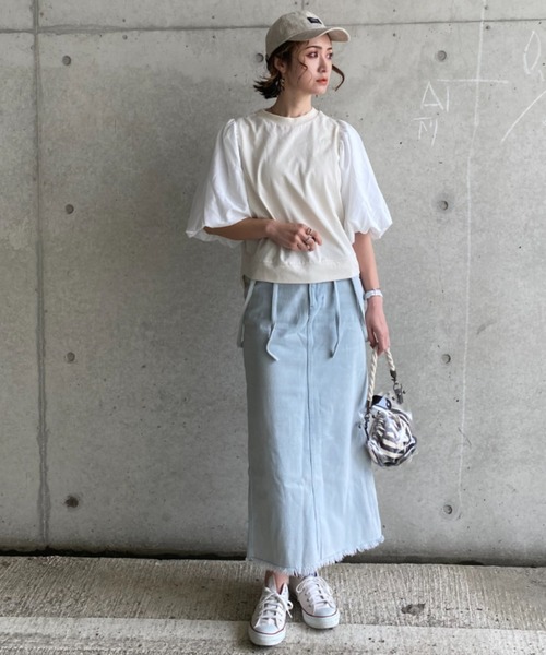 deux amour(ドゥーザムール)の「袖ボリュームトップス(その他トップス・レディース・ホワイト/ブラック・MEDIUM)」の4枚目の写真