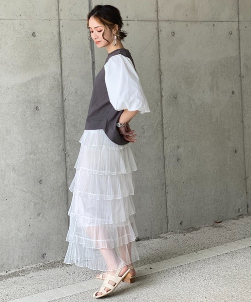 deux amour(ドゥーザムール)の「袖ボリュームトップス(その他トップス・レディース・ホワイト/ブラック・MEDIUM)」の7枚目の写真