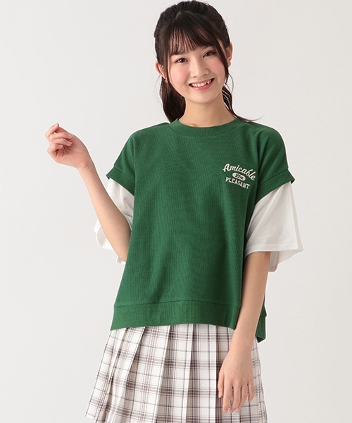 LOVETOXIC（ラブトキシック）の「ワッフルレイヤード半T（Tシャツ
