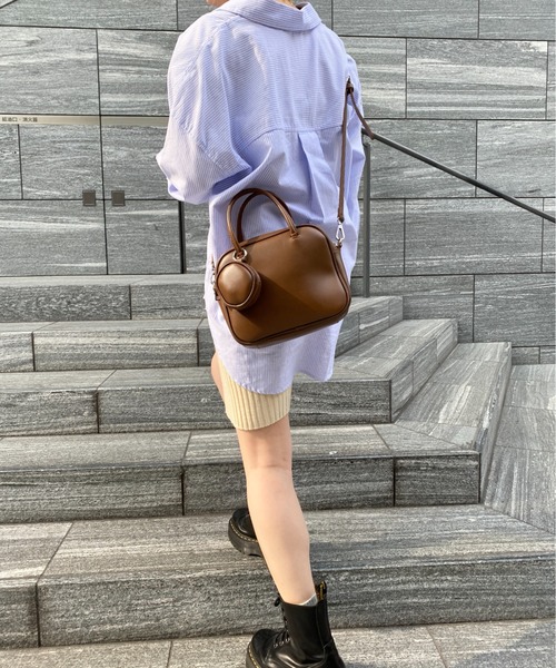 yuue' ( wear )（ユーイ）の「ポーチ付きスクエアボストンバッグ（ハンドバッグ・レディース・ホワイト/ベージュ/ブラウン/ブラック・FREE）」の8枚目の写真