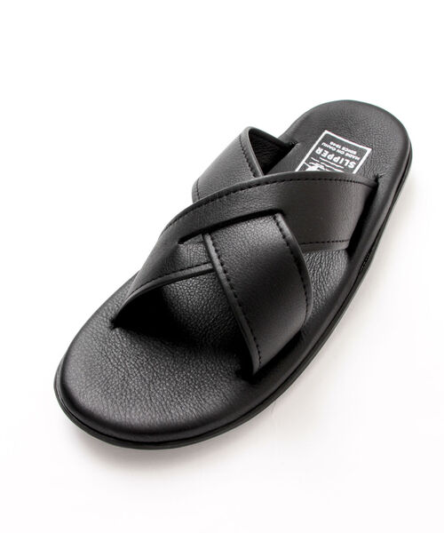 ISLAND SLIPPER(アイランドスリッパ)の「【ISLAND SLIPPER/アイランドスリッパ】PB223 SMOOTH CROSS レザーサンダル(サンダル・メンズ・ブラック・9/8/10)」の1枚目の写真