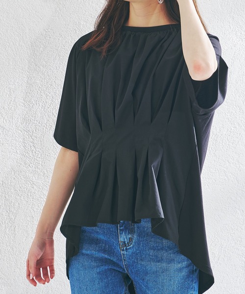 acro(アクロ)の「ウエストタックプルオーバー/AC1406(Tシャツ/カットソー・レディース・ホワイト/ブラック/ベージュ・フリ-)」の2枚目の写真