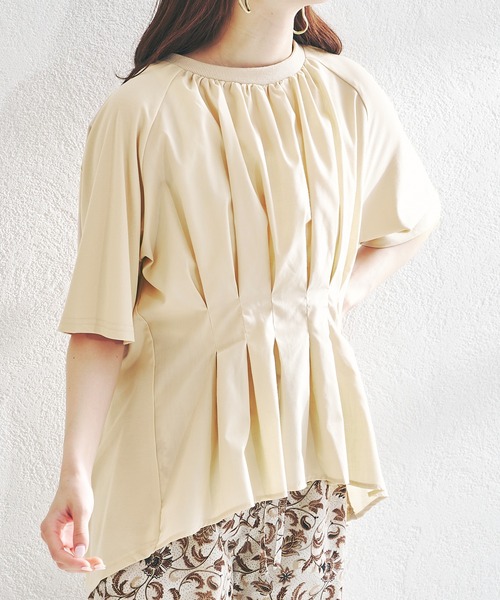 acro(アクロ)の「ウエストタックプルオーバー/AC1406(Tシャツ/カットソー・レディース・ホワイト/ブラック/ベージュ・フリ-)」の7枚目の写真