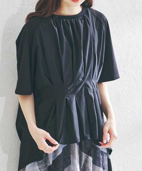 acro(アクロ)の「ウエストタックプルオーバー/AC1406(Tシャツ/カットソー・レディース・ホワイト/ブラック/ベージュ・フリ-)」の5枚目の写真