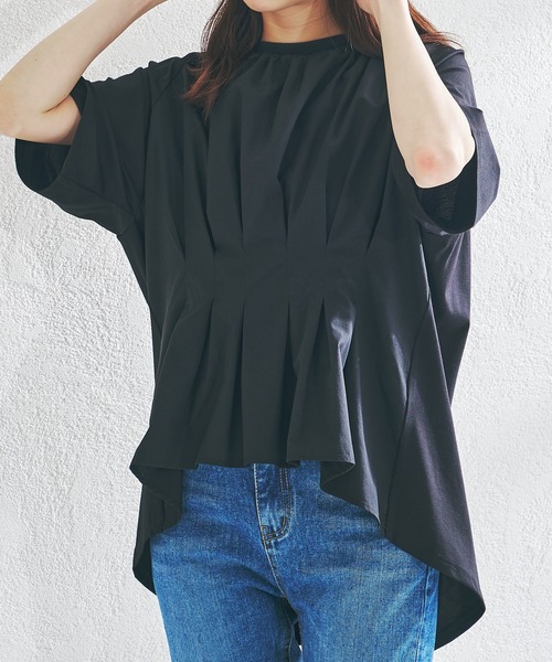 acro(アクロ)の「ウエストタックプルオーバー/AC1406(Tシャツ/カットソー・レディース・ホワイト/ブラック/ベージュ・フリ-)」の6枚目の写真