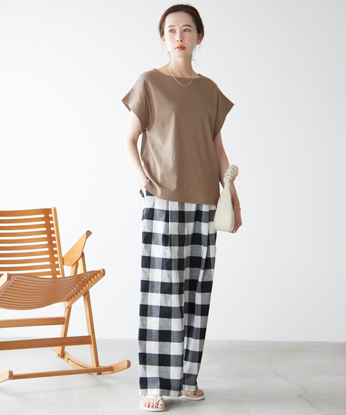 SLOBE IENA(スローブイエナ)の「強撚フライスニュアンスプルオーバー(Tシャツ/カットソー・レディース・ブラック/オレンジ/ベージュ/ホワイト・FREE)」の22枚目の写真