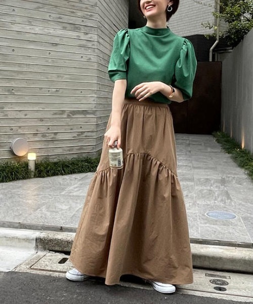 cy_an（シアン）の「ボリュームティアードスカート white/moca/black/beige（スカート・レディース・ホワイト/ブラック/ベージュ/モカ・FREE）」の3枚目の写真