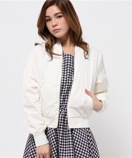 WEGO（ウィゴー）の「WEGO/レースアップブルゾン（ブルゾン・レディース・ホワイト/ブラック・FREE）」の2枚目の写真