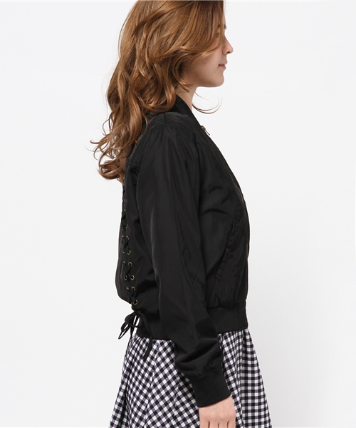 WEGO（ウィゴー）の「WEGO/レースアップブルゾン（ブルゾン・レディース・ホワイト/ブラック・FREE）」の8枚目の写真