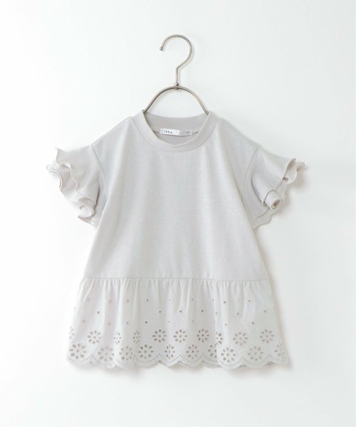 ikka（イッカ）の「【キッズ】コットンレース切り替えTシャツ（100~160cm）（Tシャツ/カットソー・キッズ・ライトグレー/ブラック・120/130/150/160/140/100/110）」の5枚目の写真