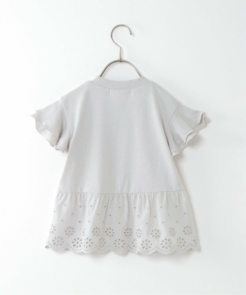 ikka（イッカ）の「【キッズ】コットンレース切り替えTシャツ（100~160cm）（Tシャツ/カットソー・キッズ・ライトグレー/ブラック・120/130/150/160/140/100/110）」の6枚目の写真