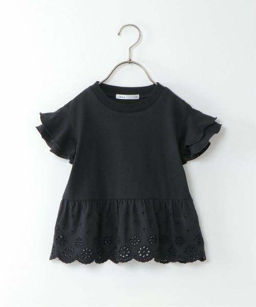 ikka（イッカ）の「【キッズ】コットンレース切り替えTシャツ（100~160cm）（Tシャツ/カットソー・キッズ・ライトグレー/ブラック・120/130/150/160/140/100/110）」の3枚目の写真