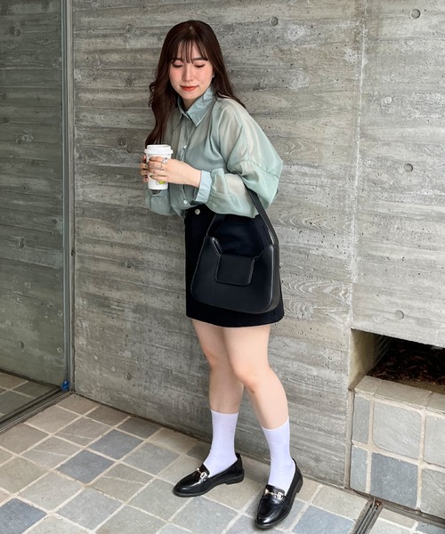 frunco（フランコ）の「グロッシービッグシアーシャツ（シャツ/ブラウス・レディース・ベージュ/グリーン/グレー/ブルー/ピンク/パープル/オレンジ・FREE）」の16枚目の写真