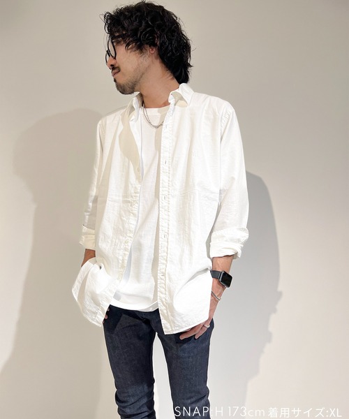 YANUK（ヤヌーク）の「スタンダードシャツ - Standard Shirt（シャツ/ブラウス・メンズ・ホワイト・S/M/L）」の2枚目の写真