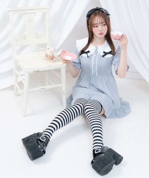 DearMyLove（ディアマイラブ）の「シンプル丸襟リボンワンピース