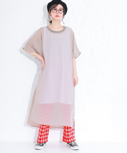 osharewalker（オシャレウォーカー）の「『ギンガムチェック柄ストレートパンツ』（その他パンツ・レディース・ブラック/レッド/グリーン・1/2）」の5枚目の写真