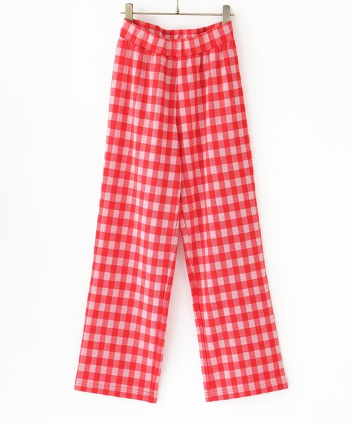 osharewalker（オシャレウォーカー）の「『ギンガムチェック柄ストレートパンツ』（その他パンツ・レディース・ブラック/レッド/グリーン・1/2）」の22枚目の写真