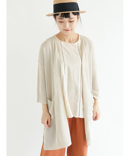 Samansa Mos2（サマンサ モスモス）の「ハシゴレースノースリ－ブブラウス（シャツ/ブラウス・レディース・オフホワイト/オレンジ/グリーン/ブラック・ﾌﾘ-）」の12枚目の写真