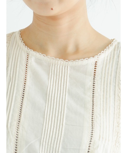 Samansa Mos2（サマンサ モスモス）の「ハシゴレースノースリ－ブブラウス（シャツ/ブラウス・レディース・オフホワイト/オレンジ/グリーン/ブラック・ﾌﾘ-）」の18枚目の写真