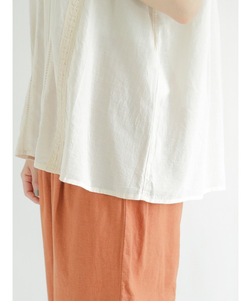 Samansa Mos2（サマンサ モスモス）の「ハシゴレースノースリ－ブブラウス（シャツ/ブラウス・レディース・オフホワイト/オレンジ/グリーン/ブラック・ﾌﾘ-）」の19枚目の写真