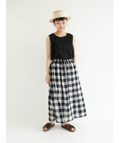 Samansa Mos2（サマンサ モスモス）の「ハシゴレースノースリ－ブブラウス（シャツ/ブラウス・レディース・オフホワイト/オレンジ/グリーン/ブラック・ﾌﾘ-）」の5枚目の写真