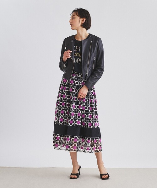 ✨新品未使用✨グレースコンチネンタル　タイルパターンタックスカート セール】タイルパターンタックスカート（スカート）｜GRACE