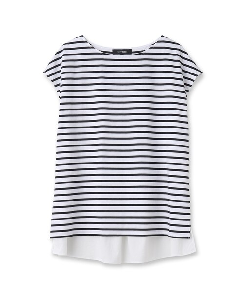 【夏のマストバイ】前後切り替えボーダートップス＜洗える／着回しアイテム＞