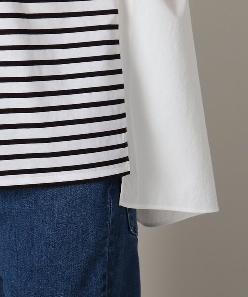 【夏のマストバイ】前後切り替えボーダートップス＜洗える／着回しアイテム＞