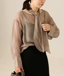 シアーボウタイブラウス