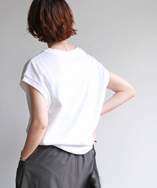 ロゴプリントフレンチスリーブTシャツ（Tシャツ/カットソー