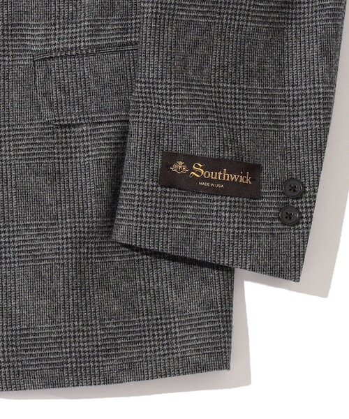 Southwick ダークグレー フラノセットアップスーツ　L シップス SHIPS Southwick: AMERICAN WOOLEN COMPANY フランネル 3B