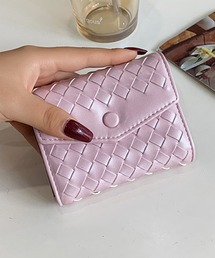 STYLEBLOCK（スタイルブロック）の「PUレザー編み込み風デザインミニウォレット（財布）」