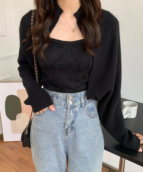 ABITOKYO(アビトーキョー)の「ショートカーディガン(カーディガン/ボレロ・レディース・ブラウン/ベージュ/アイボリー/ブラック・FREE)」の7枚目の写真