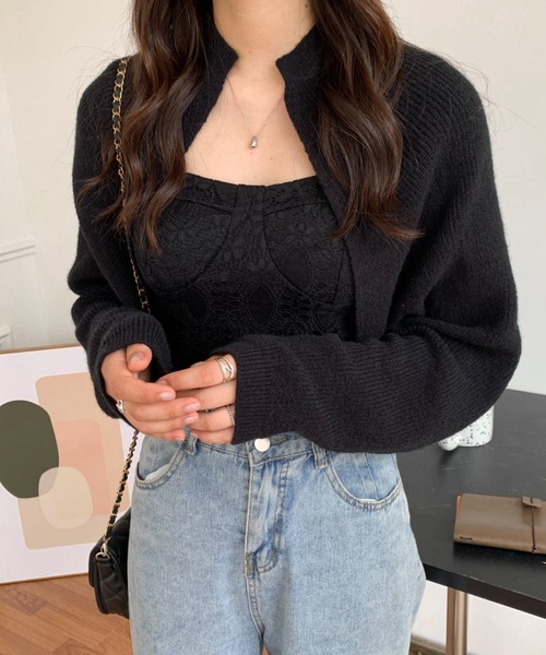 ABITOKYO(アビトーキョー)の「ショートカーディガン(カーディガン/ボレロ・レディース・ブラウン/ベージュ/アイボリー/ブラック・FREE)」の8枚目の写真