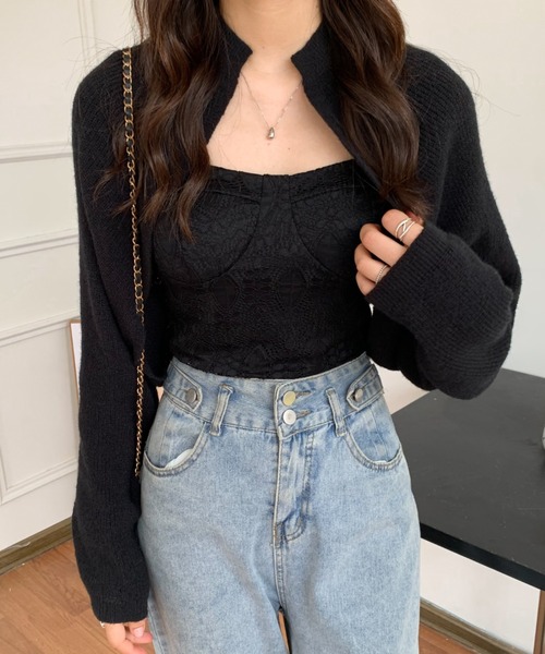 ABITOKYO(アビトーキョー)の「ショートカーディガン(カーディガン/ボレロ・レディース・ブラウン/ベージュ/アイボリー/ブラック・FREE)」の9枚目の写真