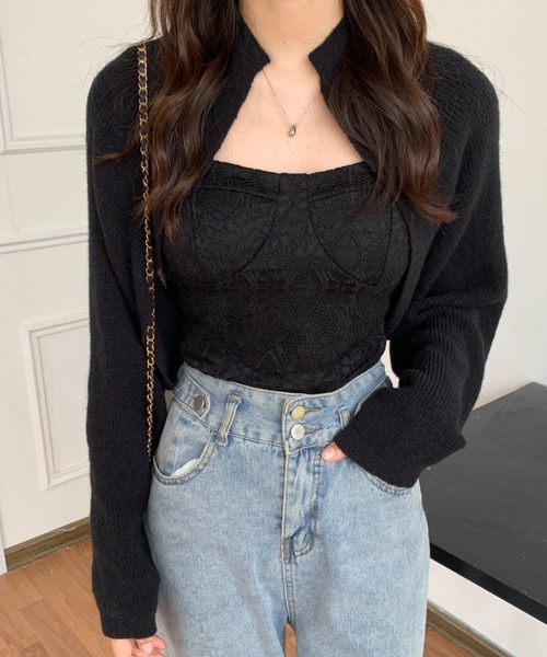 ABITOKYO(アビトーキョー)の「ショートカーディガン(カーディガン/ボレロ・レディース・ブラウン/ベージュ/アイボリー/ブラック・FREE)」の11枚目の写真