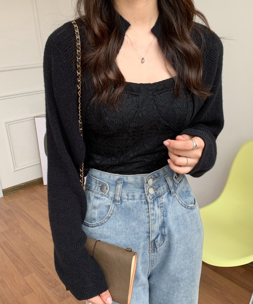 ABITOKYO(アビトーキョー)の「ショートカーディガン(カーディガン/ボレロ・レディース・ブラウン/ベージュ/アイボリー/ブラック・FREE)」の12枚目の写真