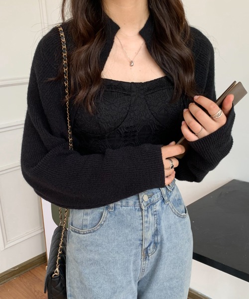 ABITOKYO(アビトーキョー)の「ショートカーディガン(カーディガン/ボレロ・レディース・ブラウン/ベージュ/アイボリー/ブラック・FREE)」の13枚目の写真