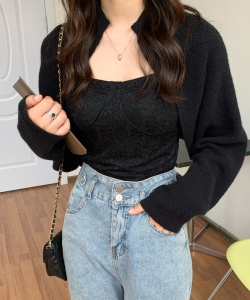 ABITOKYO(アビトーキョー)の「ショートカーディガン(カーディガン/ボレロ・レディース・ブラウン/ベージュ/アイボリー/ブラック・FREE)」の15枚目の写真