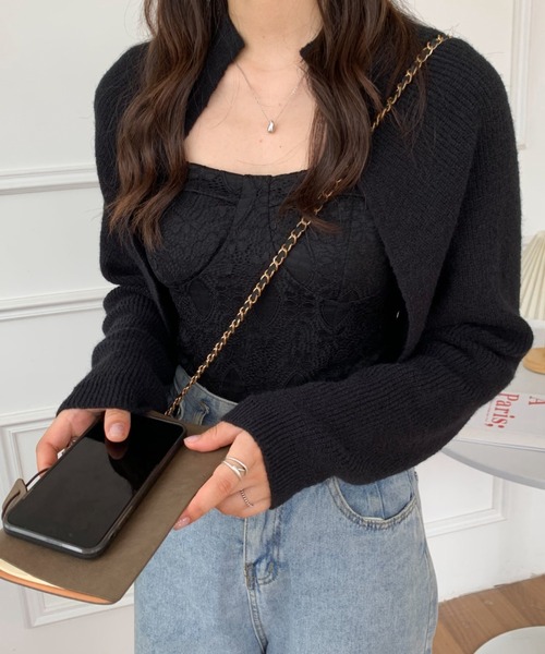 ABITOKYO(アビトーキョー)の「ショートカーディガン(カーディガン/ボレロ・レディース・ブラウン/ベージュ/アイボリー/ブラック・FREE)」の19枚目の写真