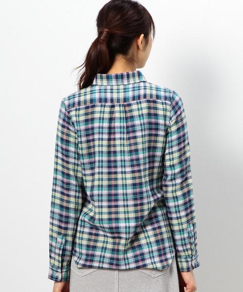 coen（コーエン）の「ダブルガーゼラメチェックシャツ（シャツ/ブラウス・レディース・ケリー/ピンク/オレンジ・LARGE/MEDIUM）」の10枚目の写真