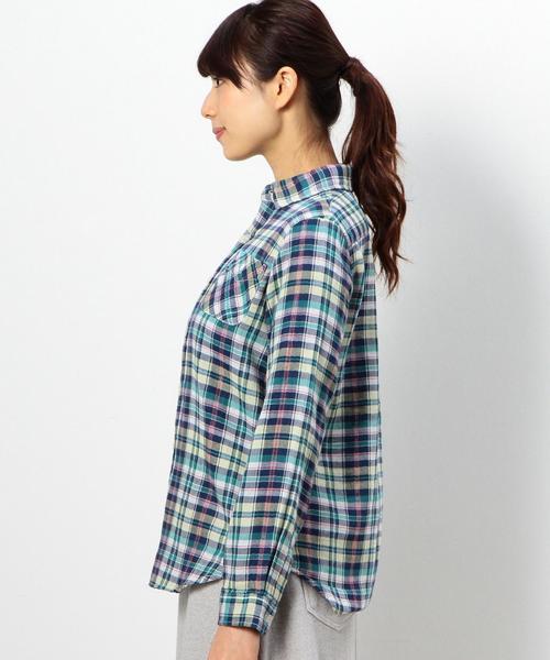 coen（コーエン）の「ダブルガーゼラメチェックシャツ（シャツ/ブラウス・レディース・ケリー/ピンク/オレンジ・LARGE/MEDIUM）」の12枚目の写真